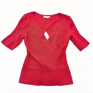 Tome Criss Cross Cutout Sweater Red Size Medium